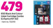 HP 650 Black & Colour Inkjet Cartridge Combo CNHPMCZ101-02