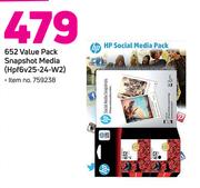 HP 652 Value Pack Snapshot Media HPF6V25-24-W2