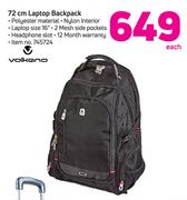 Volkano 72cm Laptop Backpack-Each