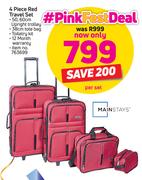 Mainstays 4 Piece Red Travel Set-Per set
