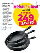 Mainstays 3 Piece Cast Iron Fry Pan Set