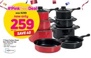 Mainstays 7 Piece Carbon Steel Non-Stick Pot Set-Per Set