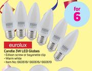 Eurolux Candle 3W LED Globes-For 6