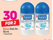 Sanex Roll On-2 X 50ml