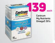 Centrum My Nutrients Omega3-30's