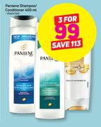 Pantene Shampoo/ Conditioner-3 x 400ml