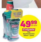 Colgate Plax Mouthwash Pack-500ml + 250ml