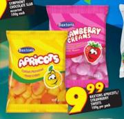 Baxtons Apricots/Strawberry Sweets-100g Per Pack