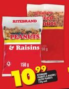 Ritebrand Peanuts & Raisins/Salted Peanuts-150g Each