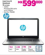 HP Intel core 15 notebook 15-AY100NI