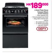 Defy 4 Solid Plate Stove Compact Black STOVE DSS514