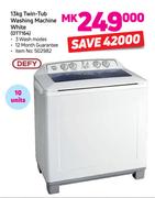 Defy 13Kg Twin Tub Washing Machine White DTT164