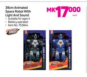 Adventure Wheels 38cm Animated Space Robot With Light & Sound-Each
