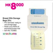 Snookums Breast Milk Storage Bags-25's