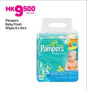 Pampers Baby Fresh Wipes-6 x 64's