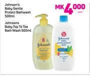Johnson's Baby Gentle Protect Bathwash-500ml Or Johnsons Baby Tap To Toe Bath Wash-500ml Each