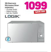 Logic 30Ltr Electronic Microwave (Silver) P90N30AL