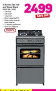Defy 4 Burner Gas Hob And Stove Black DGS168SGG