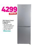 Hisense 299Ltr Bottom Freezer Fridge (Metallic) H299BME