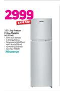 Hisense 220Ltr Top Freezer Fridge (Metallic) H220TME