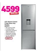 Defy 425Ltr Bottom Freezer Fridge With Water Dispenser (Metallic) DAC617