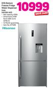 Hisense 610Ltr Bottom Freezer Fridge With Water Dispenser Inox H610BI-WD