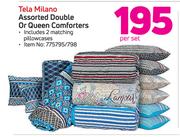 Tela Milano Assorted Double Or Queen Comforters Including 2 Matching Pillowcases-Per Set
