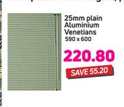 Decorland 25mm Plain Aluminium Venetians 590 x 600