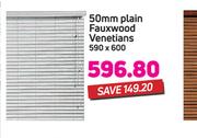 Decorland 50mm Plain Fauxwood Venetians 590 x 600