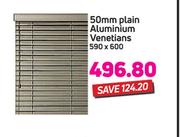 Decorland 50mm Plain Aluminium Venetians 590 x 600