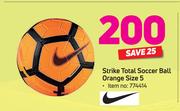 Nike Strike Total Soccer Ball Orange Size 5