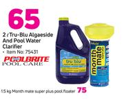 Poolbrite Tru-Blu Algaeside And Pool Water Clarifier-2Ltr