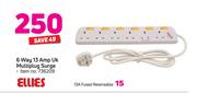 Ellies 6 Way 13 Amp UK Multiplug Surge