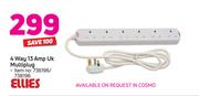 Ellies 4 Way 13 Amp UK Multiplug