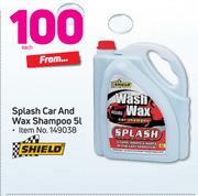 Shield Splash Car And Wax Shampoo 5Ltr-Each