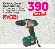 Ryobi 12V Niccad Cordless Drill DRILL HCD-12