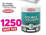 Plascon 20Ltr Double Velvet White-Each