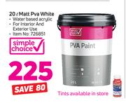 Simple Choice 20Ltr Matt PVA White