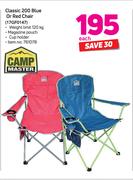 Campmaster Classic 200 Blue Or Red Chair 17GF0147-Each