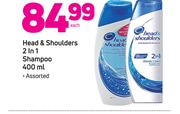Head & Shoulders 2 In 1 Shampoo 400ml-Each