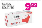Kotex Panty Liners Normal Or Deodorised-20's