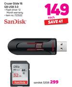 Sandisk Glide 16 GB USB 3.0- Each