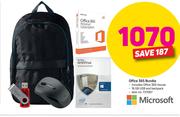 Microsoft Office 365 Bundle Including Office 365, Mouse, 16GB USB & Backpack