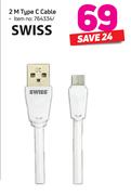 Swiss 2 m Type C Cable