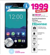 Hisense Dual Sim Smartphone T5 Plus With Free Bluetooth Speaker 