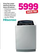 Hisense 16kg Top Loader Washing Machine (Silver) WTQ1602S