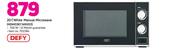 Defy 20Ltr White Manual Microwave MDM0367 WM203