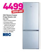 KIC 336Ltr Bottom Freezer Fridge (Metallic) KBF634 1 ME