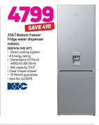 KIC 336Ltr Bottom Freezer Fridge With Water Dispenser (Metallic) KBF634 1ME WT
