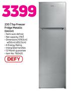 Defy 230Ltr Top Freezer Fridge (Metallic) DAD241